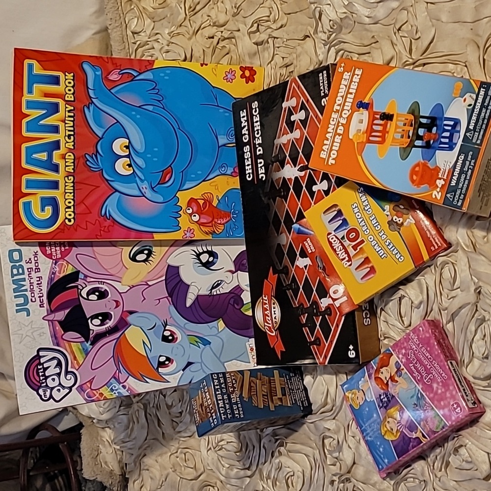 Coloring Books And Games Set.